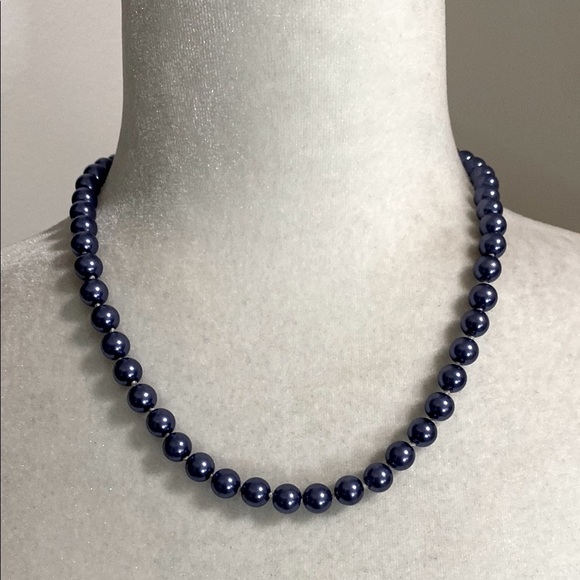 Hand Crafted Elegant Small Blue Pearl Necklace Bracelet Set Wedding Anniversary - Picture 9 of 17